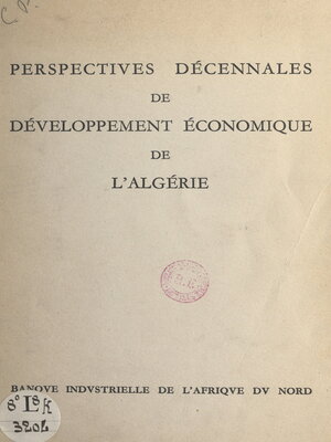 cover image of Perspectives décennales de développement économique de l'Algérie